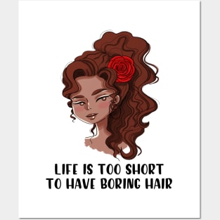 Curly Hair - black lady Posters and Art